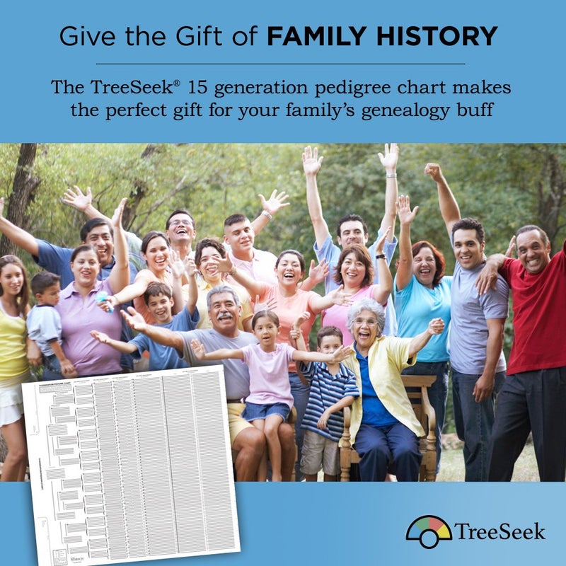 TreeSeekÂ® 15 Generation Pedigree Chart | 5 Pack | Blank Genealogy Forms for Family History and Ancestry Work - Image 3